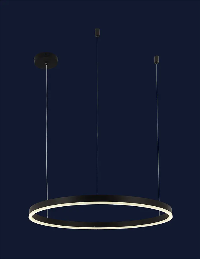 Люстра led світильник кільця підвісна Levistella 918LP450-1 BK 600MM - фото 2