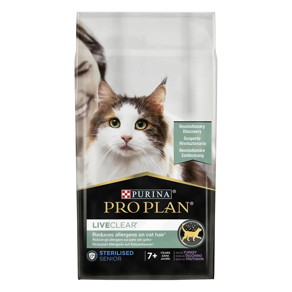 Сухой корм для стерилизованных кошек старше 7 лет Purina Pro Plan LiveClear Sterilised Senior 7+ с индейкой 1.4 кг (12466177) - фото 2