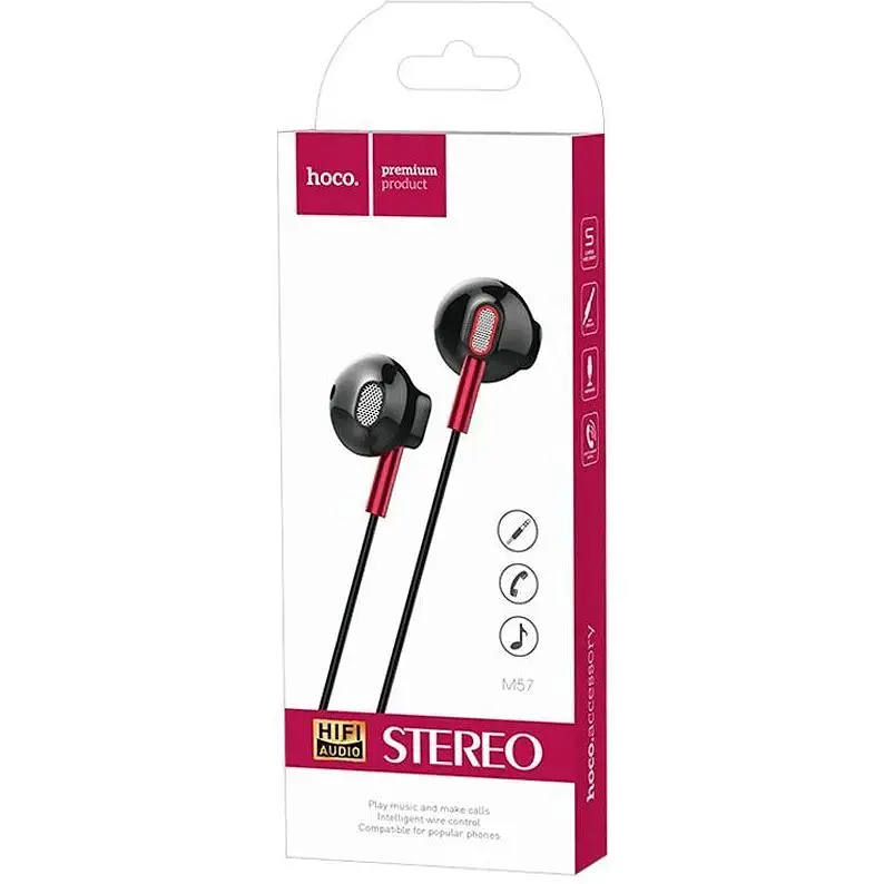HF Hoco M57 Black + mic + button call answering - фото 2