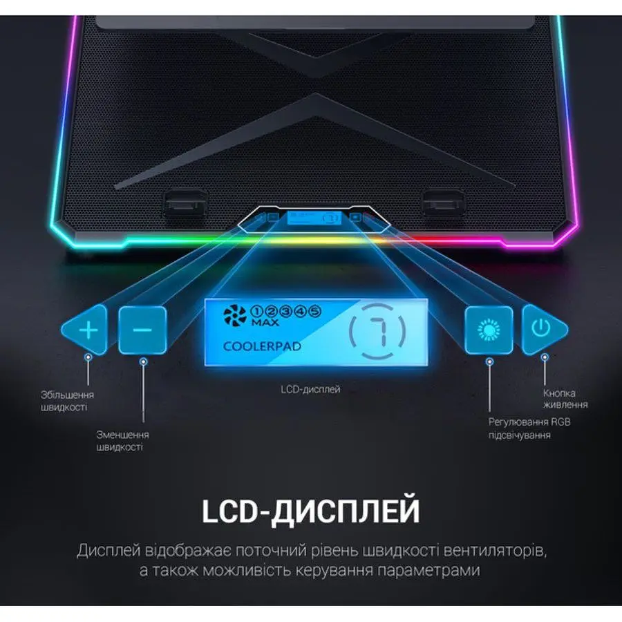 Охлаждающая подставка для ноутбука до 17,3 дюйма GamePro GPCP-940 6xfans - фото 13