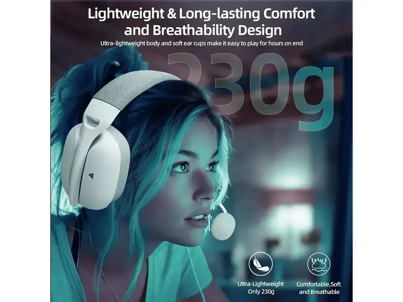 Навушники з мікрофоном Attack Shark L80 PRO White - фото 7