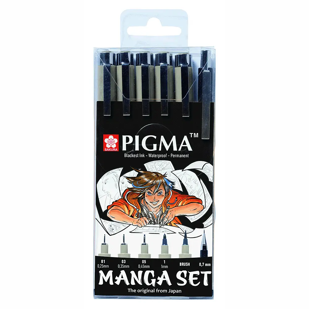 Набір лінерів для манга Sakura MANGA PIGMA TOOL SET, 6 шт.