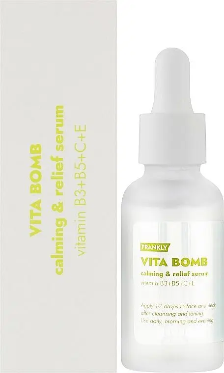 Сироватка для заспокоєння шкіри з вітамінами 30 мл Frankly Vita Bomb Serum