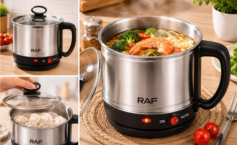 Електрокаструля / Кухонна міні рисоварка RAF R5430 / Каструля-скороварка 1, 5 л 600 W - фото 2