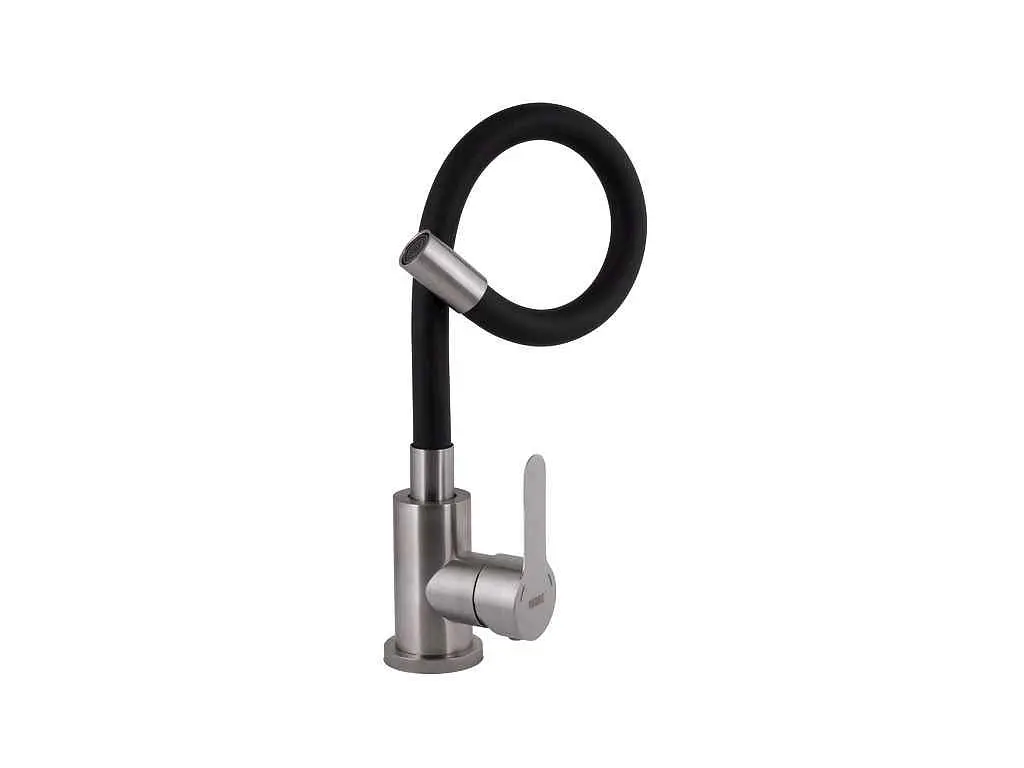 Змішувач Brinex на мийку чорний Pure 015F3 (k35) з гнучким виливом BRIPUR015F3NKB - фото 3