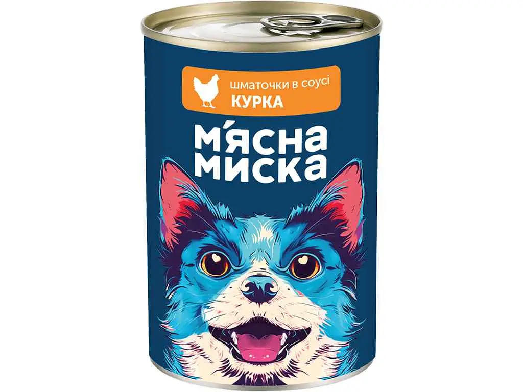 Корм для собак М'ЯСНА МИСКА Консерва 415г шматочки в соусі з куркою