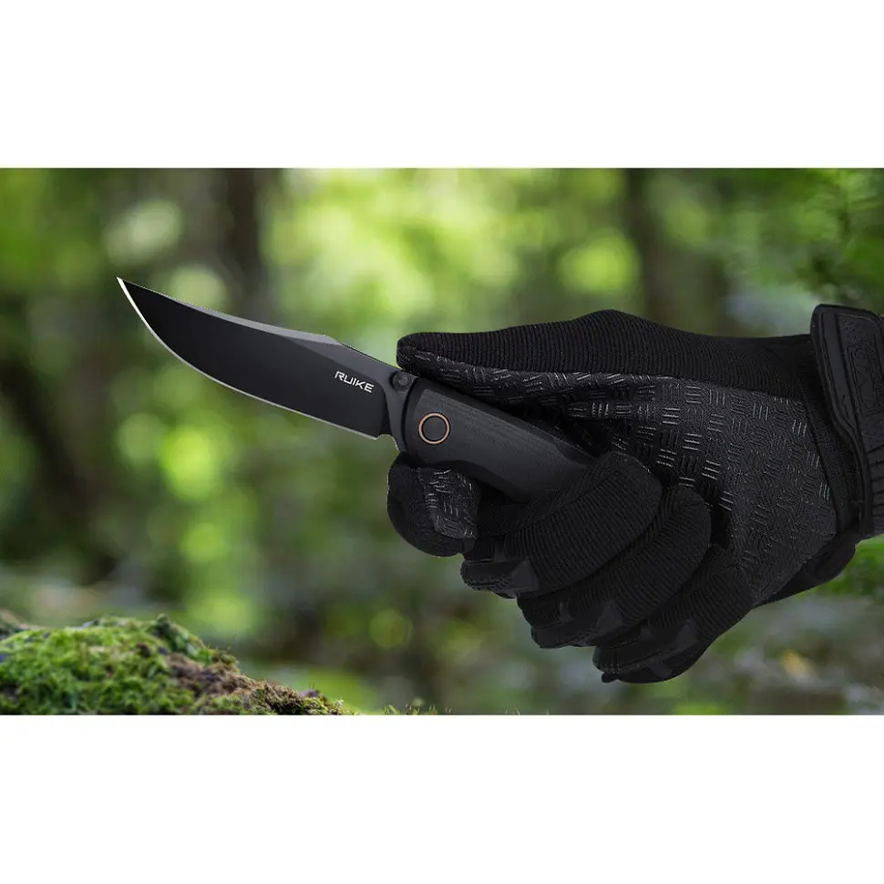 Ніж складаний туристичний Ruike P882-B, (8.5 см) 12С27 / G10 чорний - фото 17