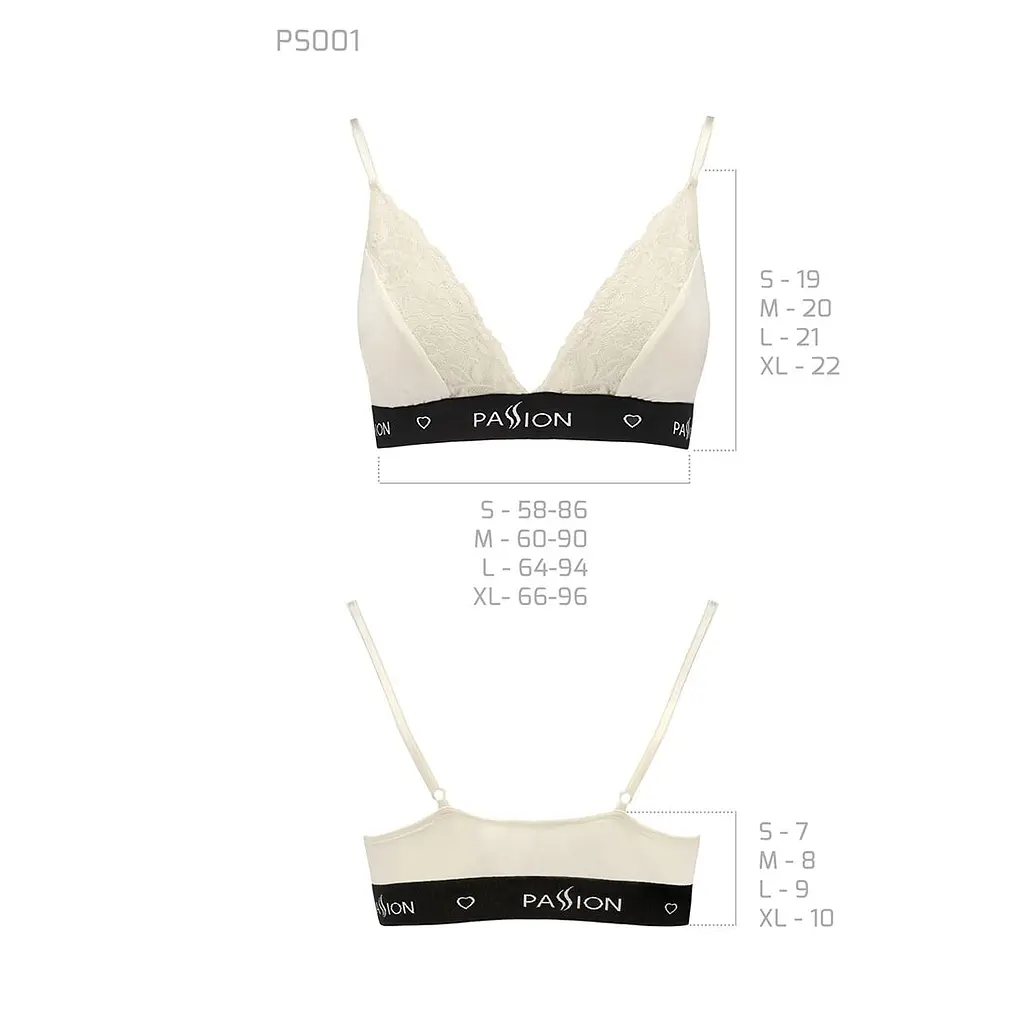 Еластичний топ з мереживом Passion PS001 TOP M, ecru - фото 5