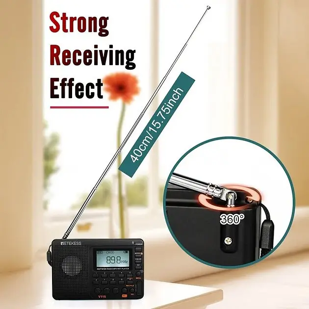 Радіоприймач Retess V115 F9205C (на акумуляторі 1000 mAh BL-5C) - фото 8