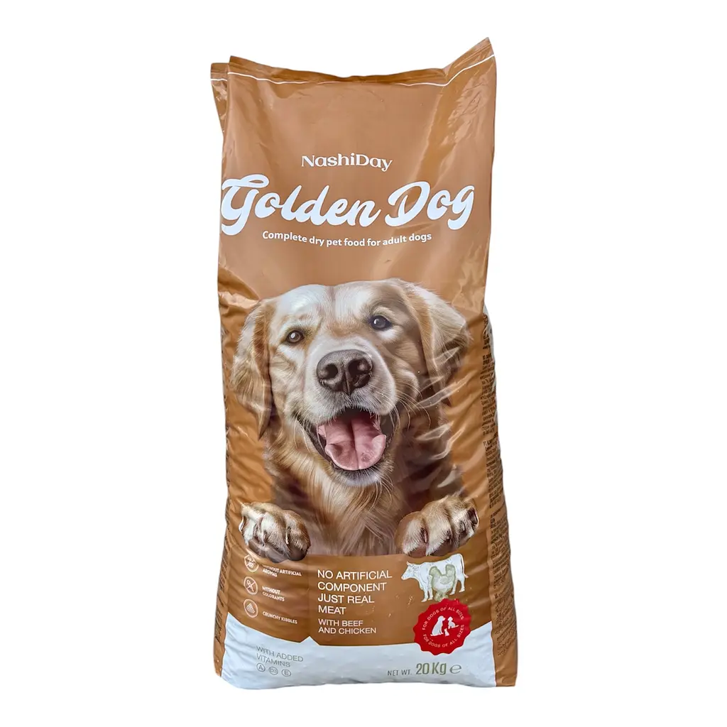 Повнораціонний сухий корм для дорослих собак Golden Dog 20 кг з куркою та яловичиною