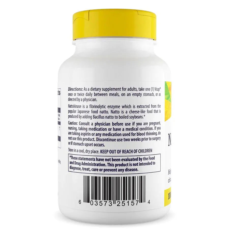 Натуральна добавка Healthy Origins Nattokinase 100 mg 60 вегакапсул - фото 3