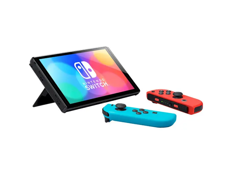 Портативна ігрова приставка Nintendo Switch OLED with Neon Blue and Neon Red Joy-Con (045496453442) - фото 5