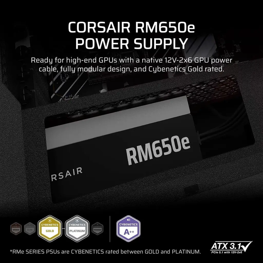 Блок живлення Corsair RM650e 650W 80+ Gold (CP-9020302-EU) Black - фото 9