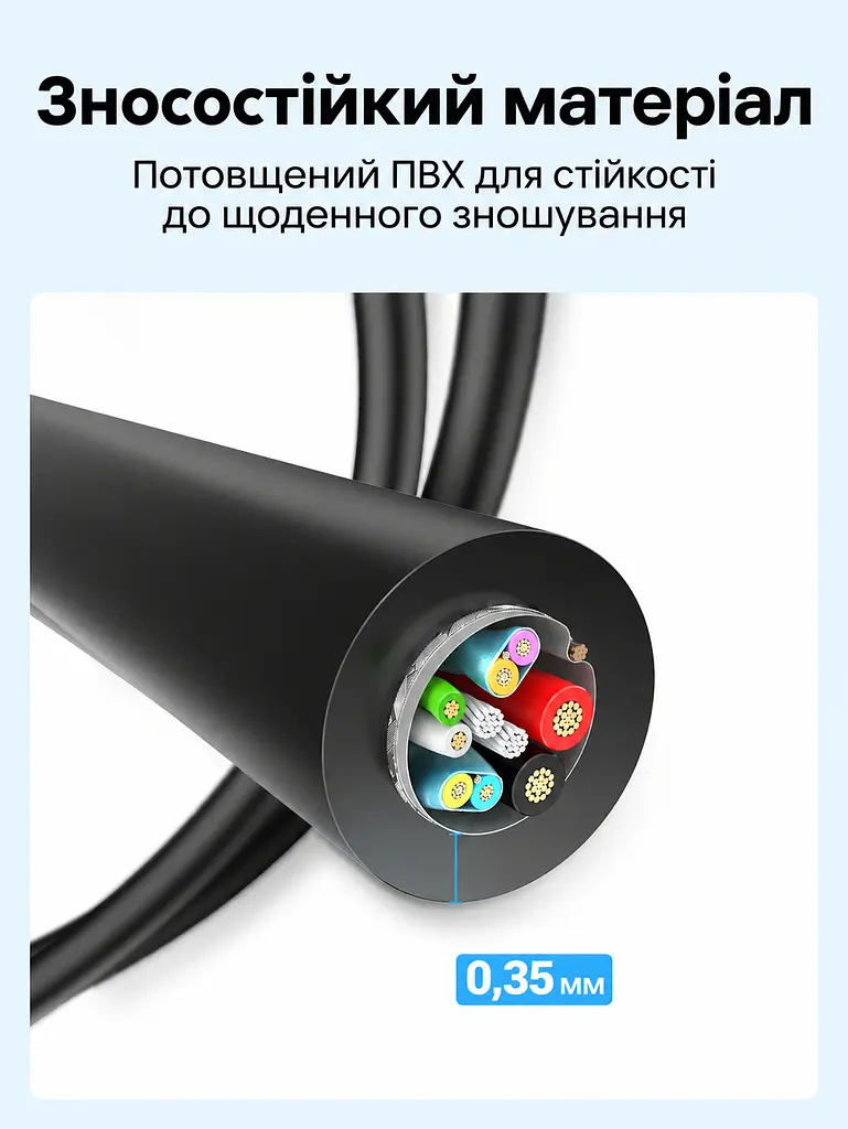 Кабель UGREEN US184 USB-A - USB-C USB 3.0 3 А 1 м чорний (20882) - фото 7