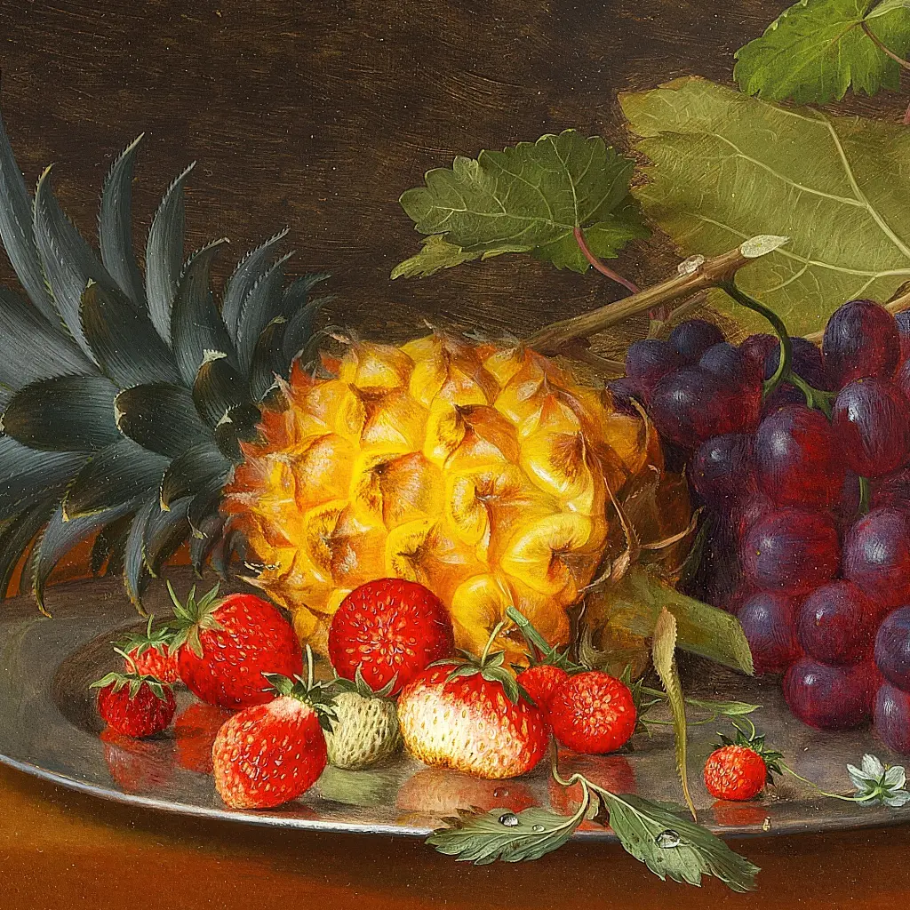 Інтер'єрна картина Фрукти на тарілці, Отто Дидрик Оттесен, Still Life, репродукція картини, натюрморт, 45×60 см (id7038) - фото 6