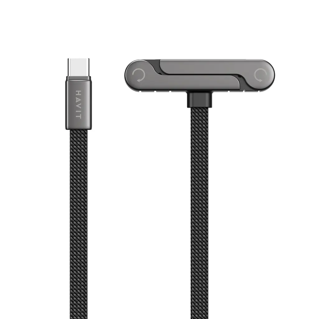 Кабель USB-C - USB-C HAVIT CB6387 PD60W 3A 1.2м with Holder HAVIT (29367-000) - фото 2
