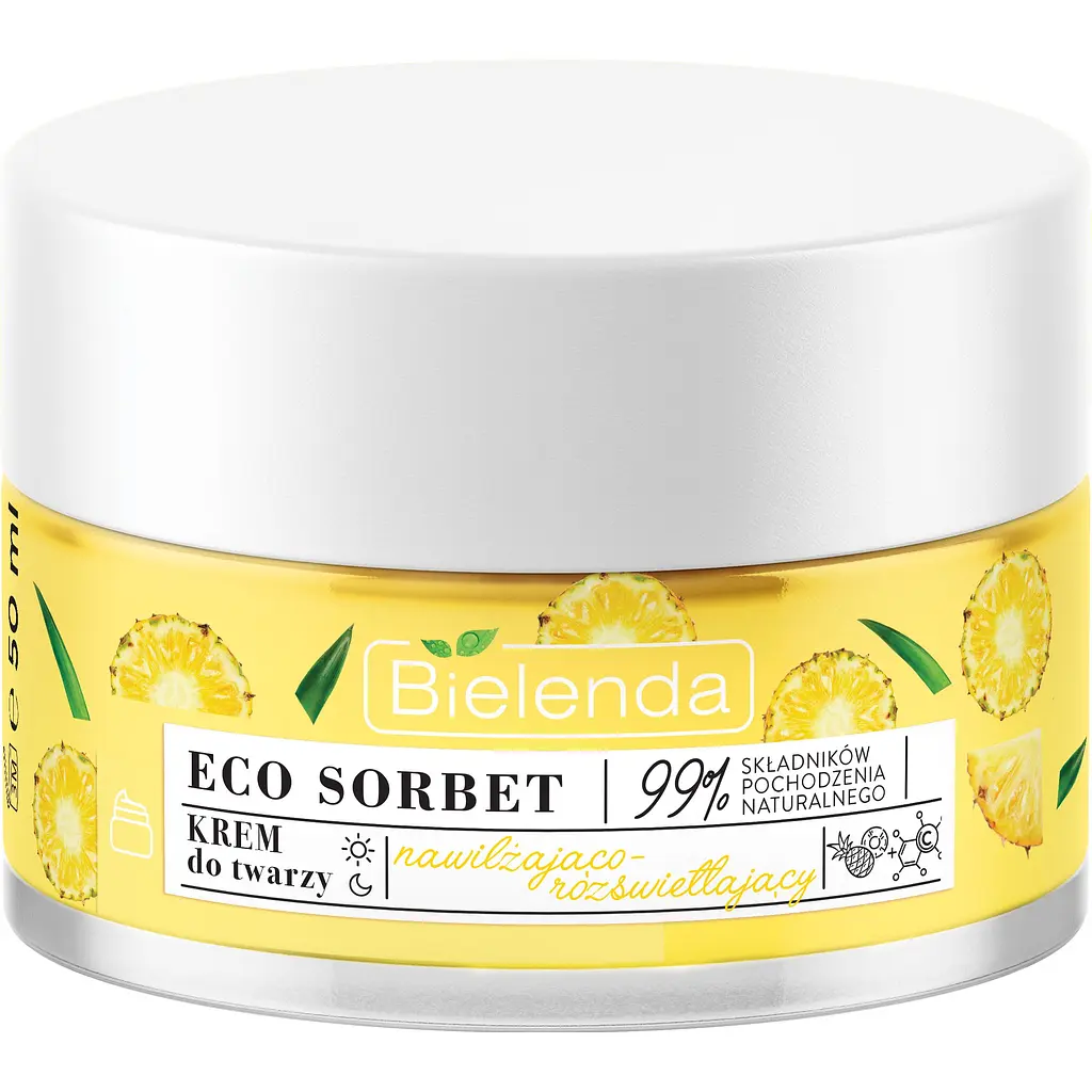 Крем для лица Bielenda Eco Sorbet Ананас увлажняющий и осветительный 50 мл - фото 1