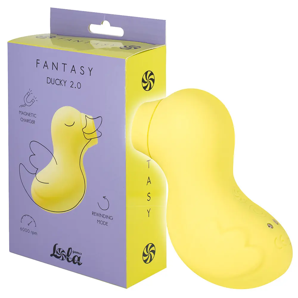 Вакуумний стимулятор клітора Fantasy Ducky 8,3 см (жовтий) - фото 8