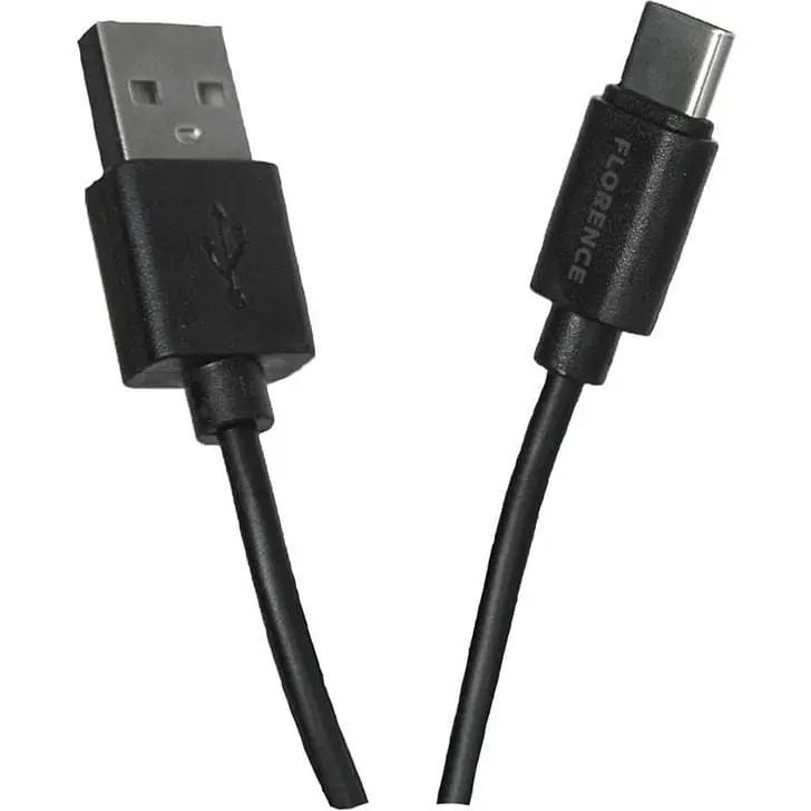 Сетевое зарядное устройство Florence 1USB 2A + Type-C Cable Black (FL-1020-KT) - фото 3
