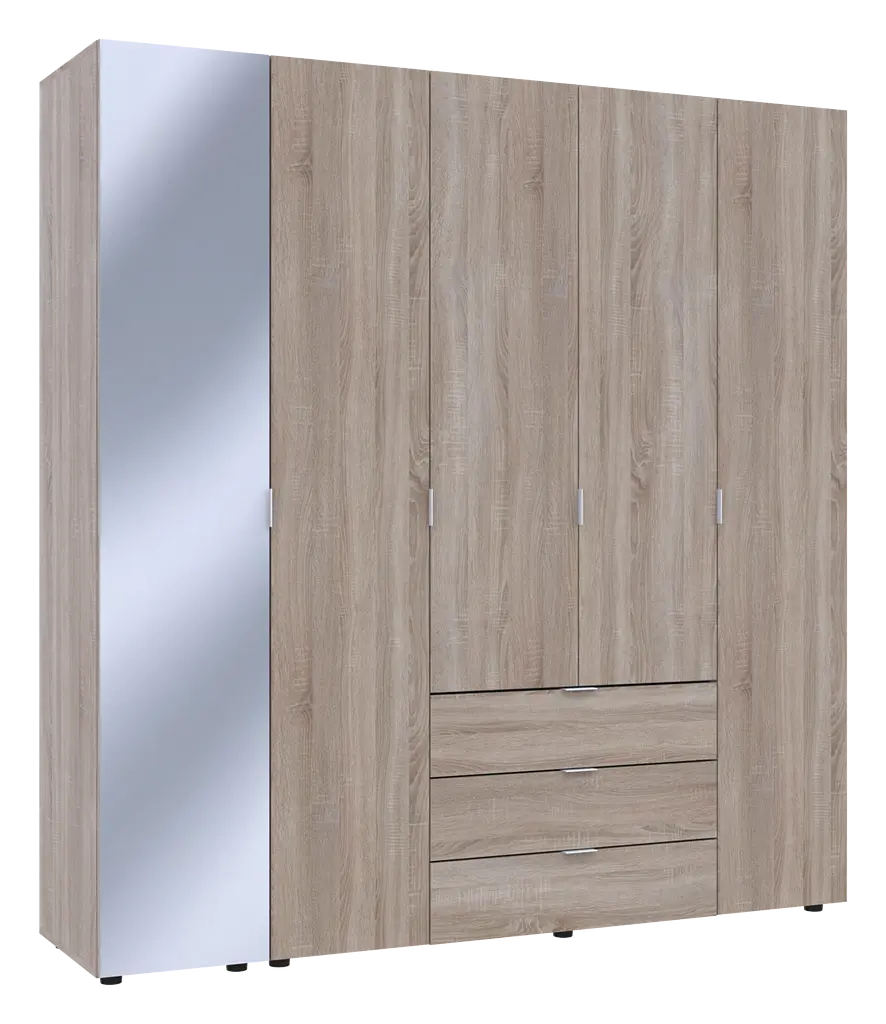 Шафа для одягу Doros Гелар Дуб сонома 4ДСП/Дзеркало 194х49.5х203.4 (42002162) - фото 6