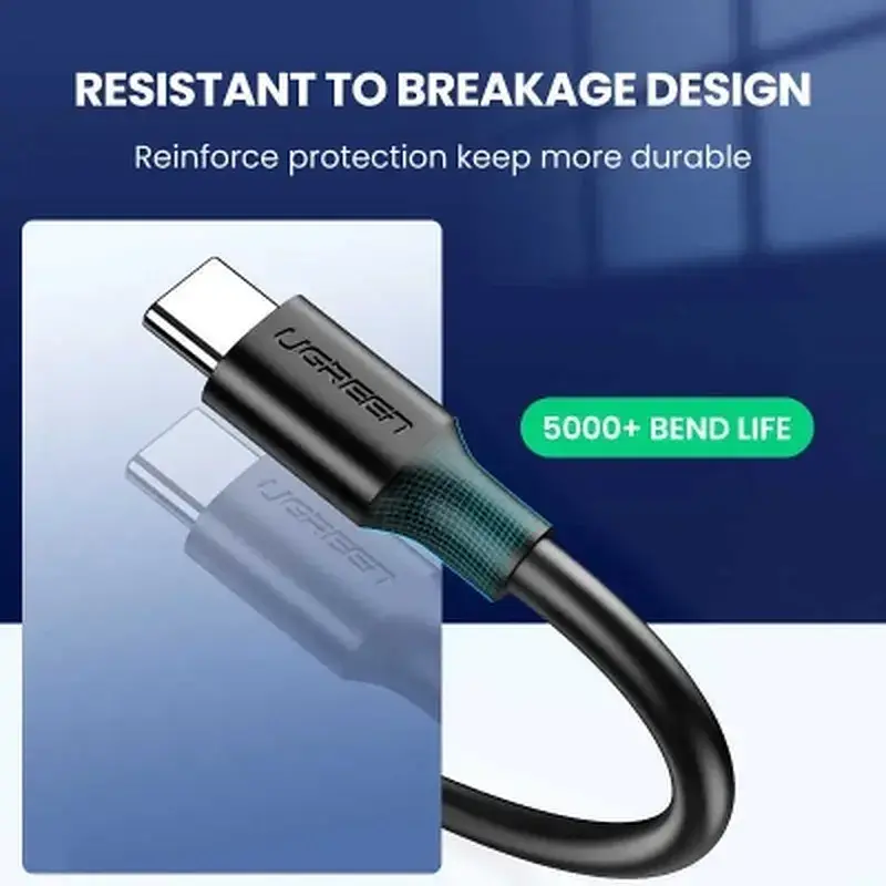 Дата кабель USB 3.0 AM to USB-C 1.5m 3A US184 black Ugreen (20883) - фото 5