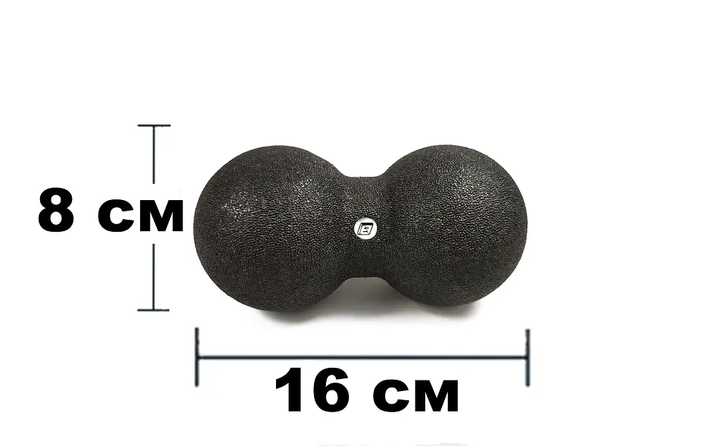 Масажний м'ячик подвійний EasyFit EPP DuoBall 16x8 см - фото 2