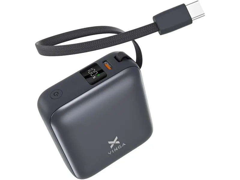 Зовнішній акумулятор (Power Bank) Vinga 10000 mAh 35W Display Cable (VPBB1035C) - фото 2