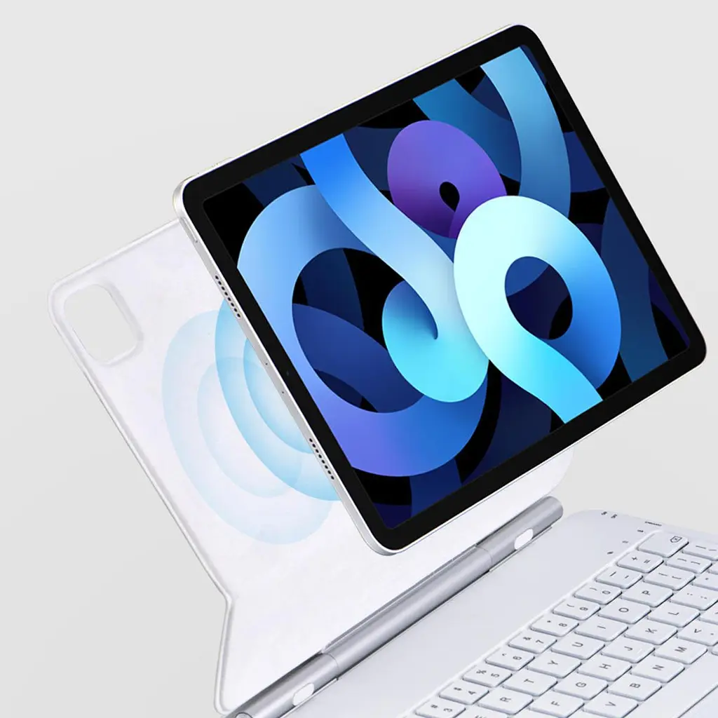 Чохол-клавіатура з підсвіткою для iPad Air/Pro 13 2024 / 2025 білий - фото 2