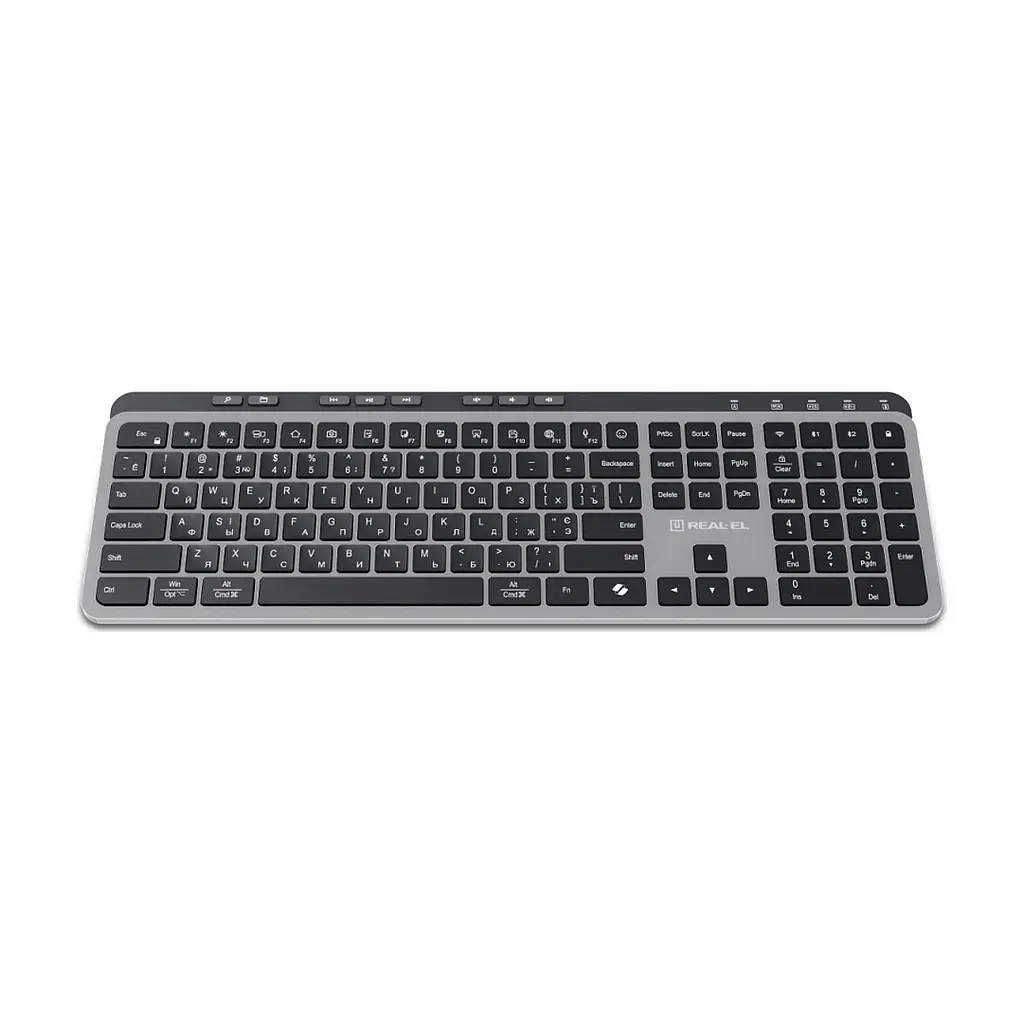 Клавіатура REAL-EL RK-737W Wireless/Bluetooth Black/Grey (EL123100060) - фото 6