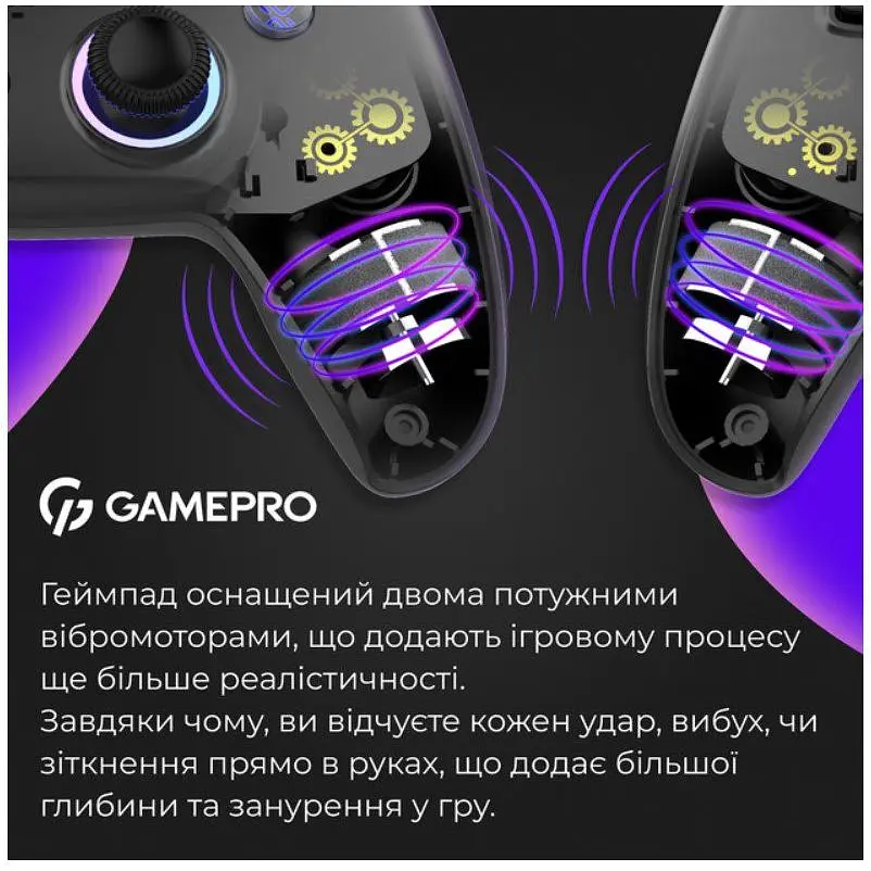 Геймпад Bluetooth джойстик GamePro GPS-13B Bluetooth 5.3/USB (PC/iOS/Android/PS3/PS4) RGB Black - фото 17