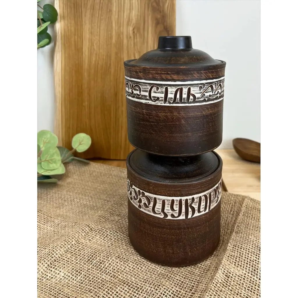 Набір банок для спецій 0.7 літра керамічний (глиняний)  - фото 4