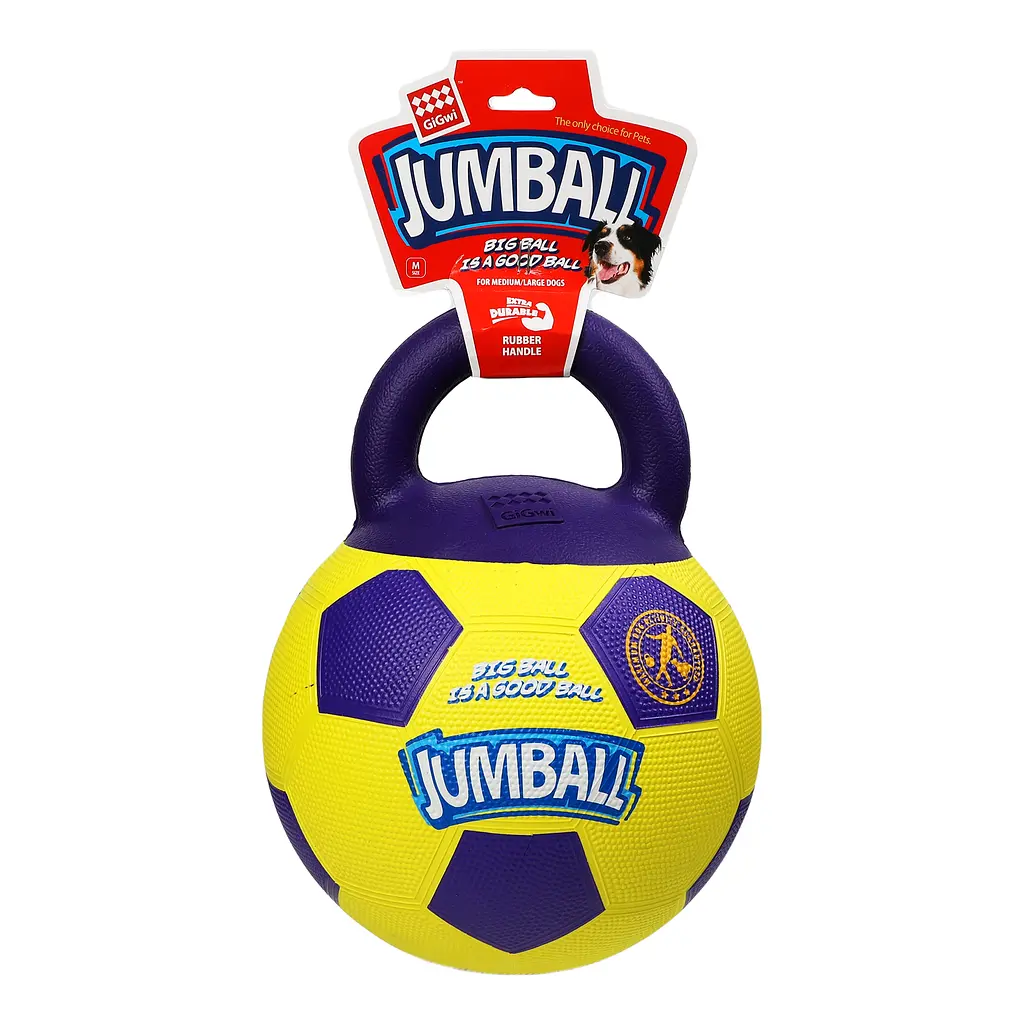 Іграшка для собак GiGwi Ball М'яч футбольний, з ручкою, 26 см (75366) - фото 2