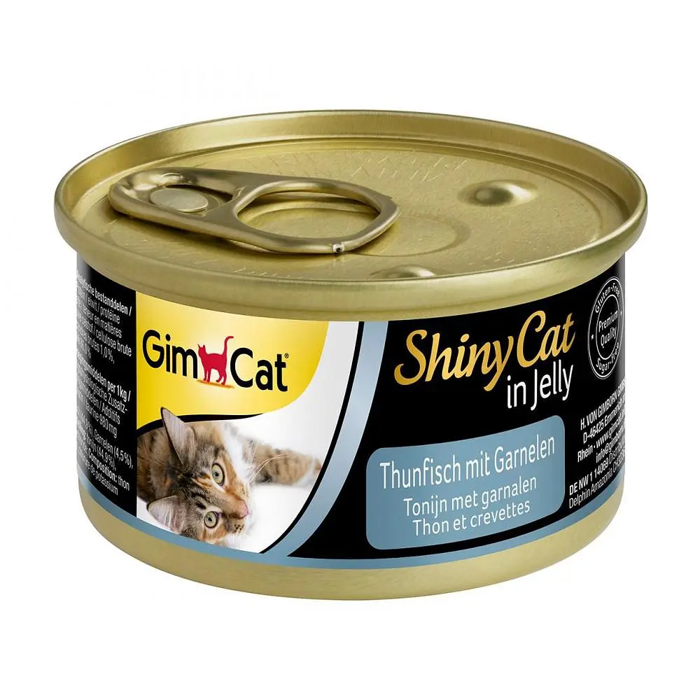 Вологий корм для кішок GimCat Shiny Cat 70 г (тунець та креветки) (SZG-413099 /413297) - фото 3