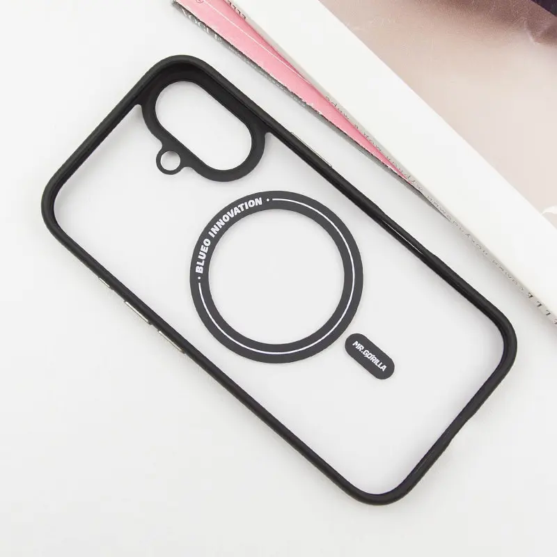 TPU+PC чохол Blueo Skin Friendly Frosted with MagSafe для Apple iPhone 16 (6.1) Чорний / Black - фото 3