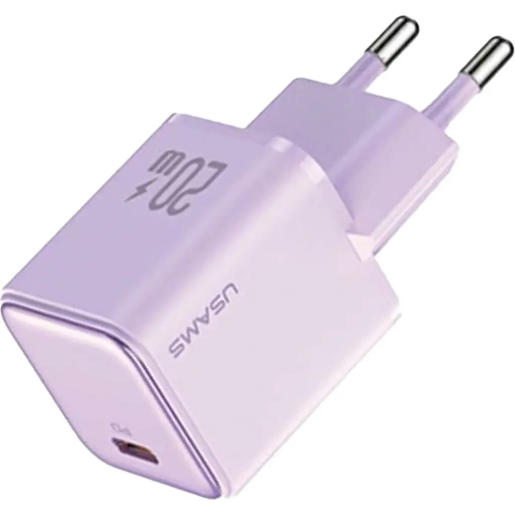 Мережевий зарядний пристрій Usams US-CC183 20W Purple (CC183TC03) [139650] - фото 2