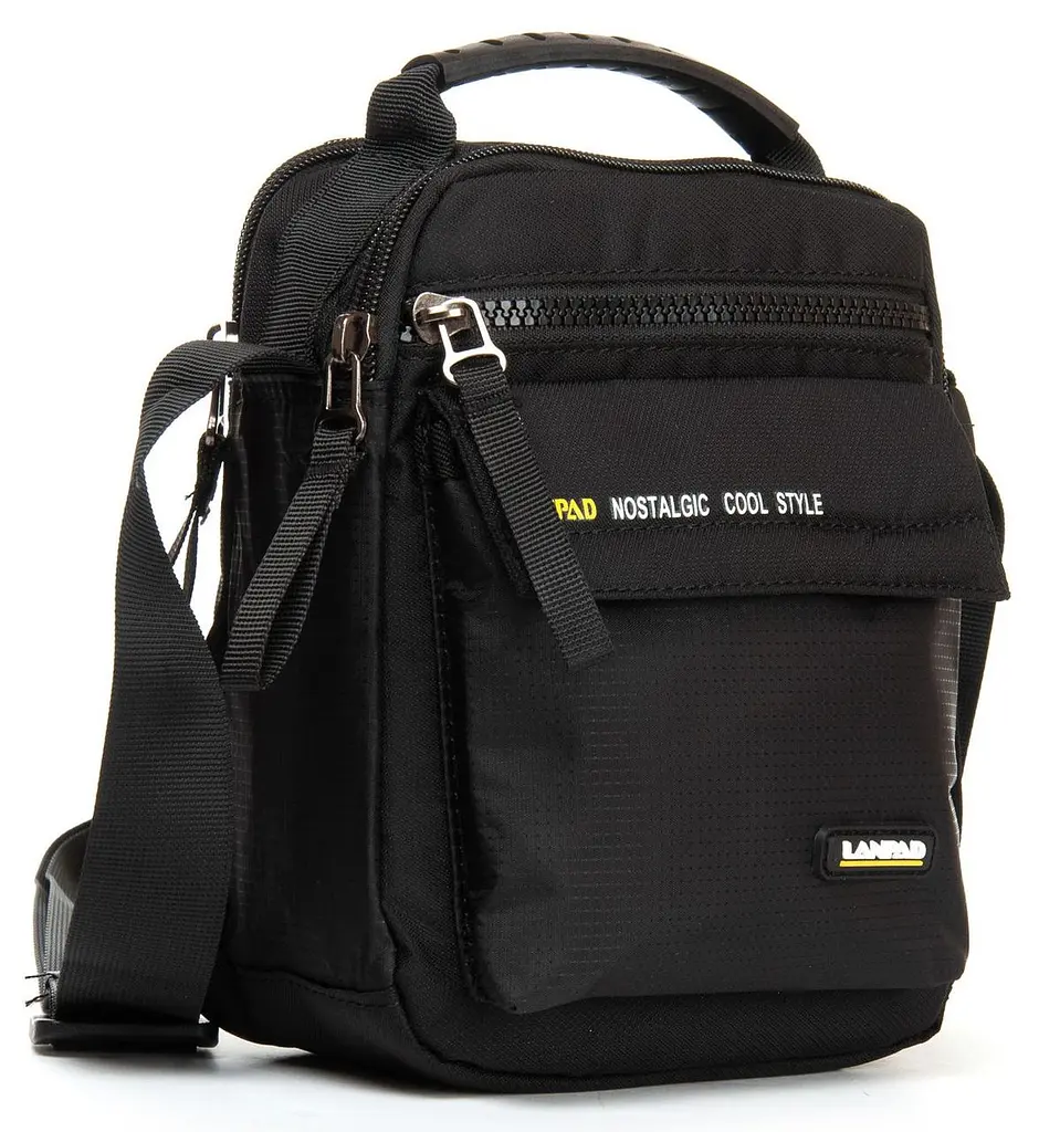 Сумка чоловіча Lanpad тканинна чорний (LAN4118 black) - фото 3
