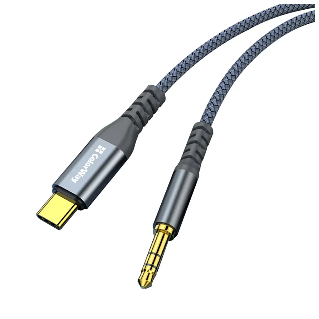 Кабель мультимедійний USB-C to 3.5mm M 1.2m gray ColorWay (CW-CBPDJ071-G) - фото 4