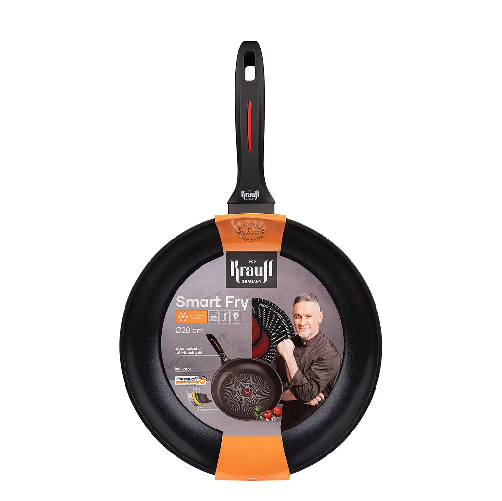 Набір сковорідок з індикатором нагріву Smart Fry Krauff ⌀24см та ⌀28см + Дошка обробна - фото 3