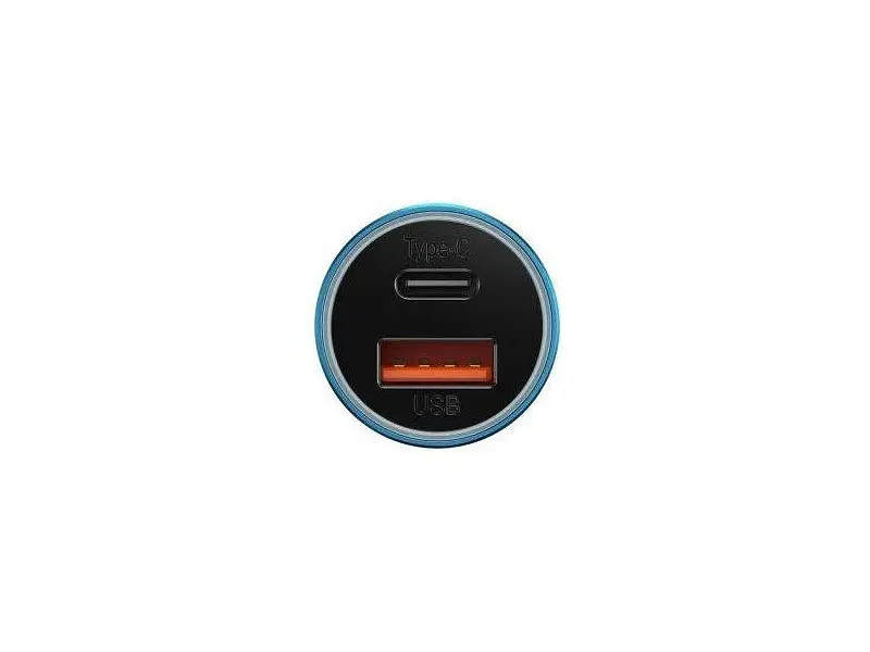 Автомобільний зарядний пристрій BASEUS Golden Contactor Max Dual Fast Charger U+C 60 W Blue (CGJM000103) - фото 2