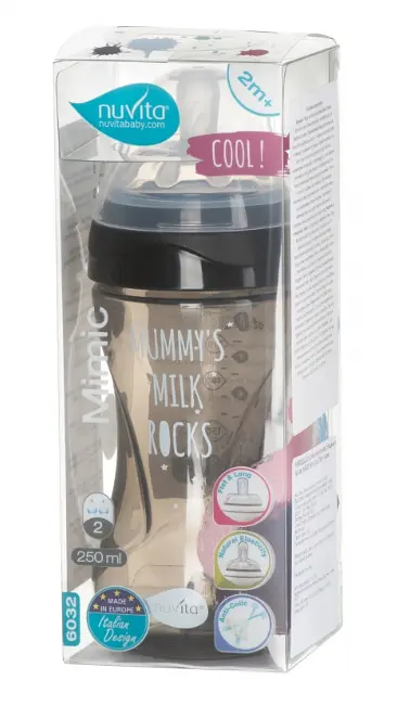 Бутылочка для кормления Nuvita Mimic Cool, антиколиковая, 250 мл, черный (NV6032BLACK) - фото 3