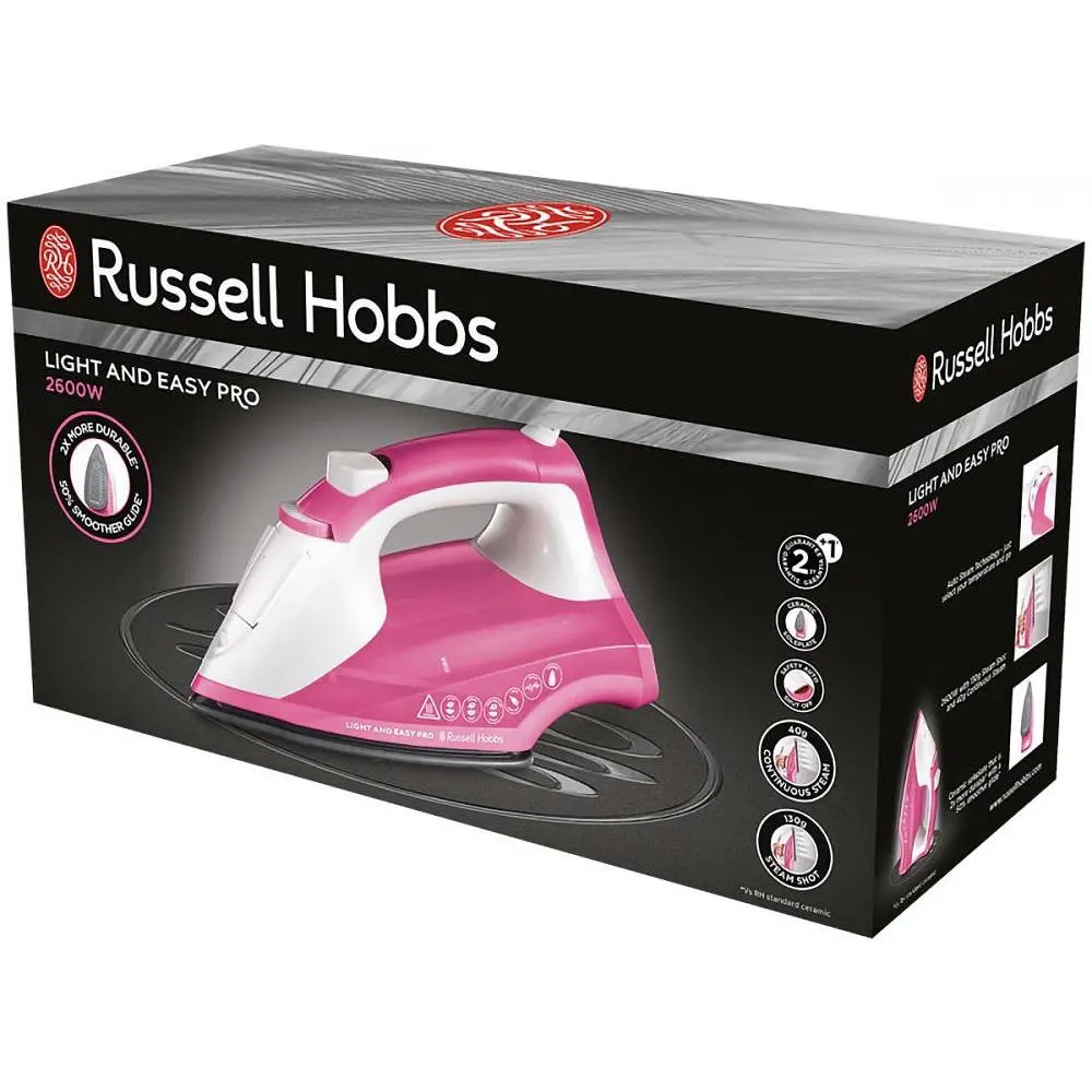 Утюг Russell Hobbs 26461-56 Light & Easy Pro Iron бело-розовый - фото 9