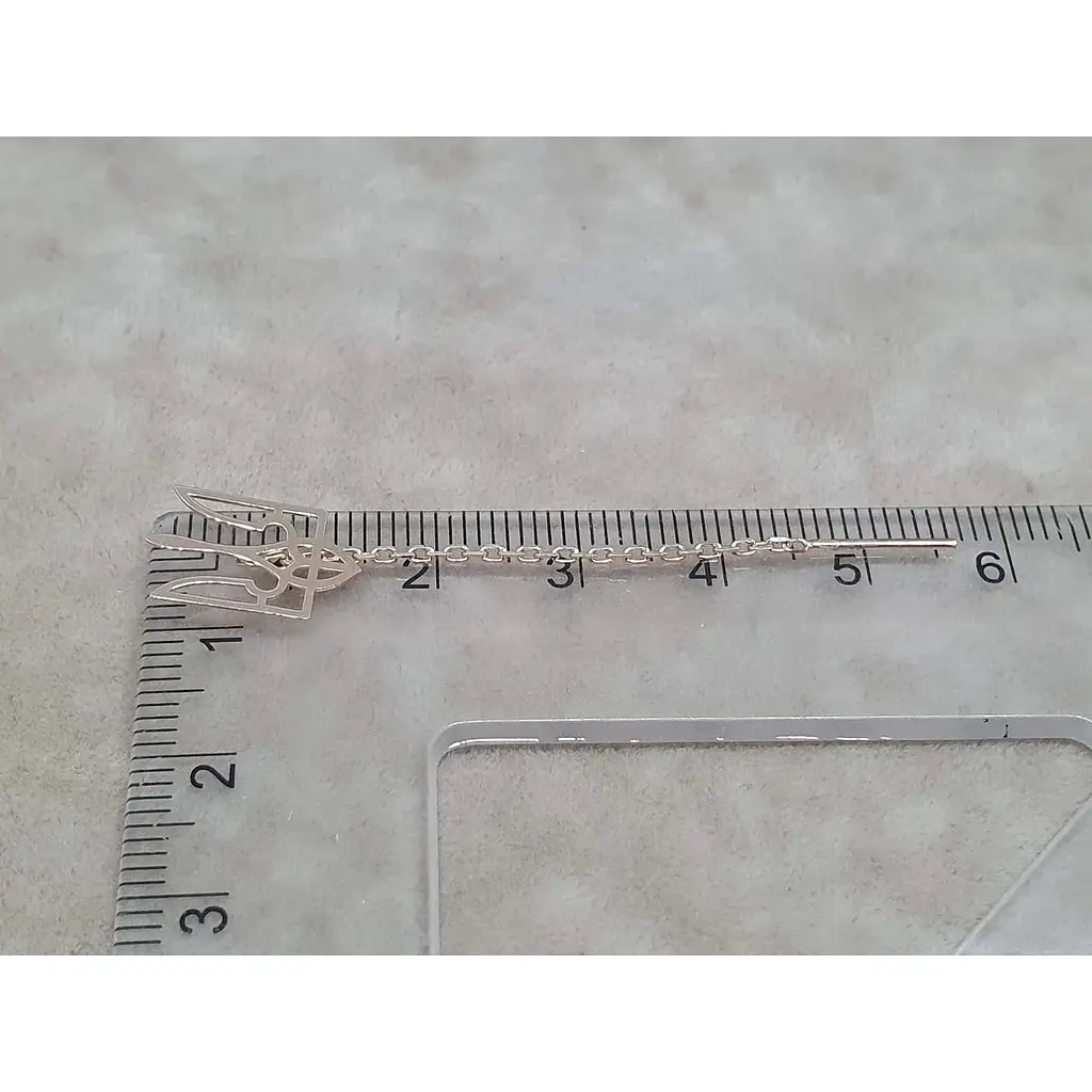 Золоті сережки-протягання Favoritum Тризуб. 210167_2_Бол - фото 4