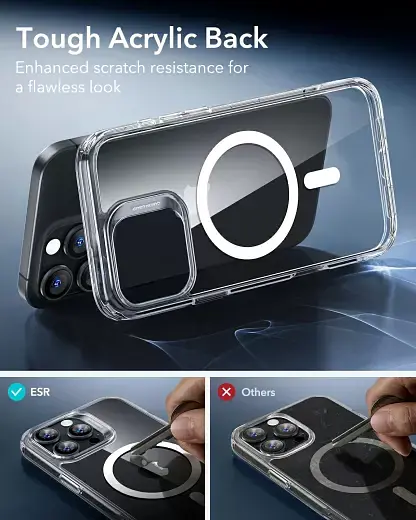 Прозорий чохол ESR Classic Hybrid Case (HaloLock) Clear для iPhone 16 Pro (1A7690102) - фото 6