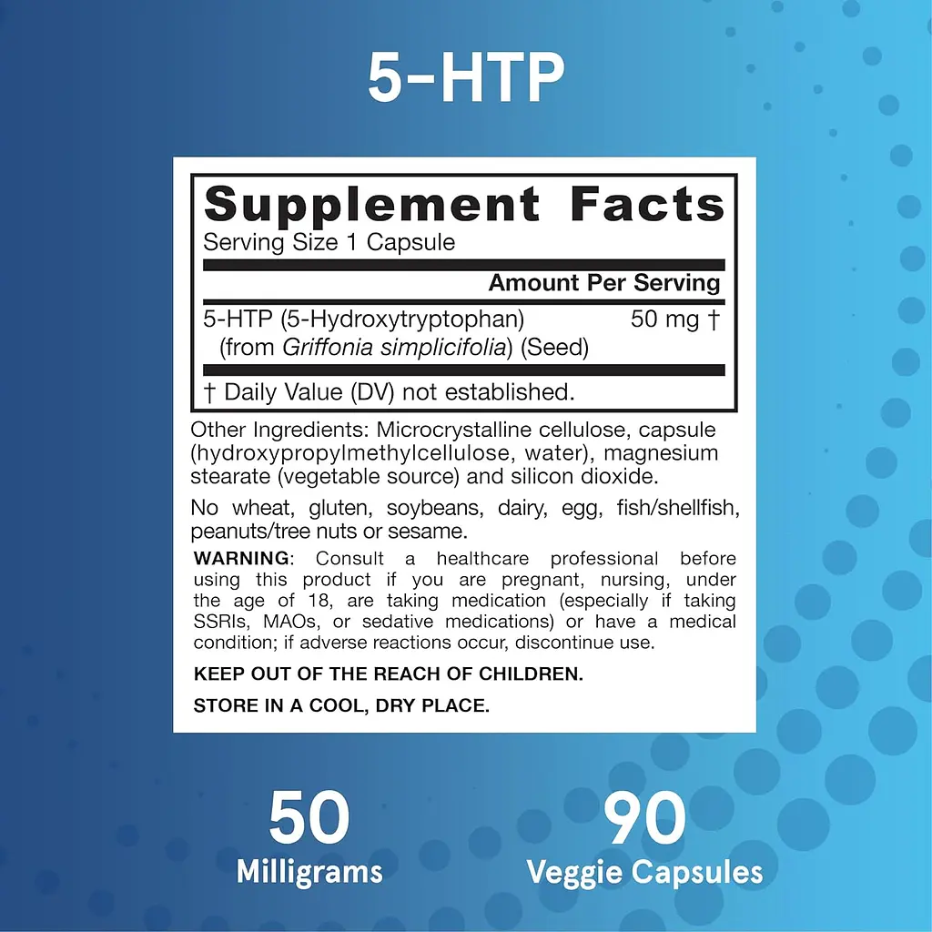 Гідроксітриптофан Jarrow Formulas 5-HTP 50 мг 90 капсул - фото 8