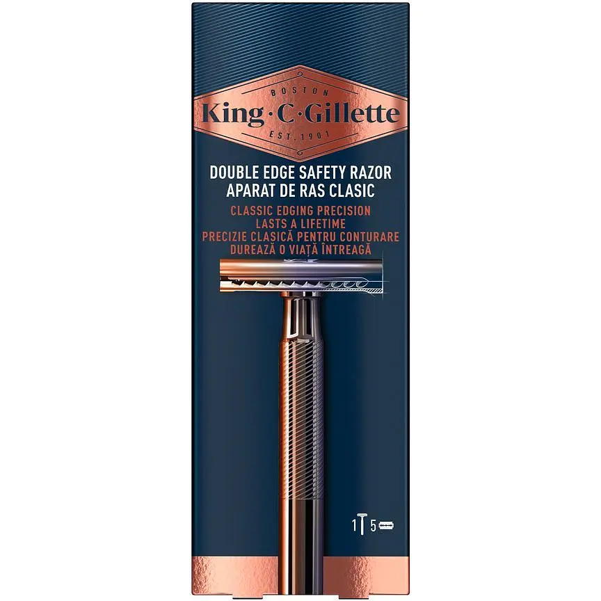 Станок для гоління чоловічий Gillette King C з 5 змінними лезами - фото 2