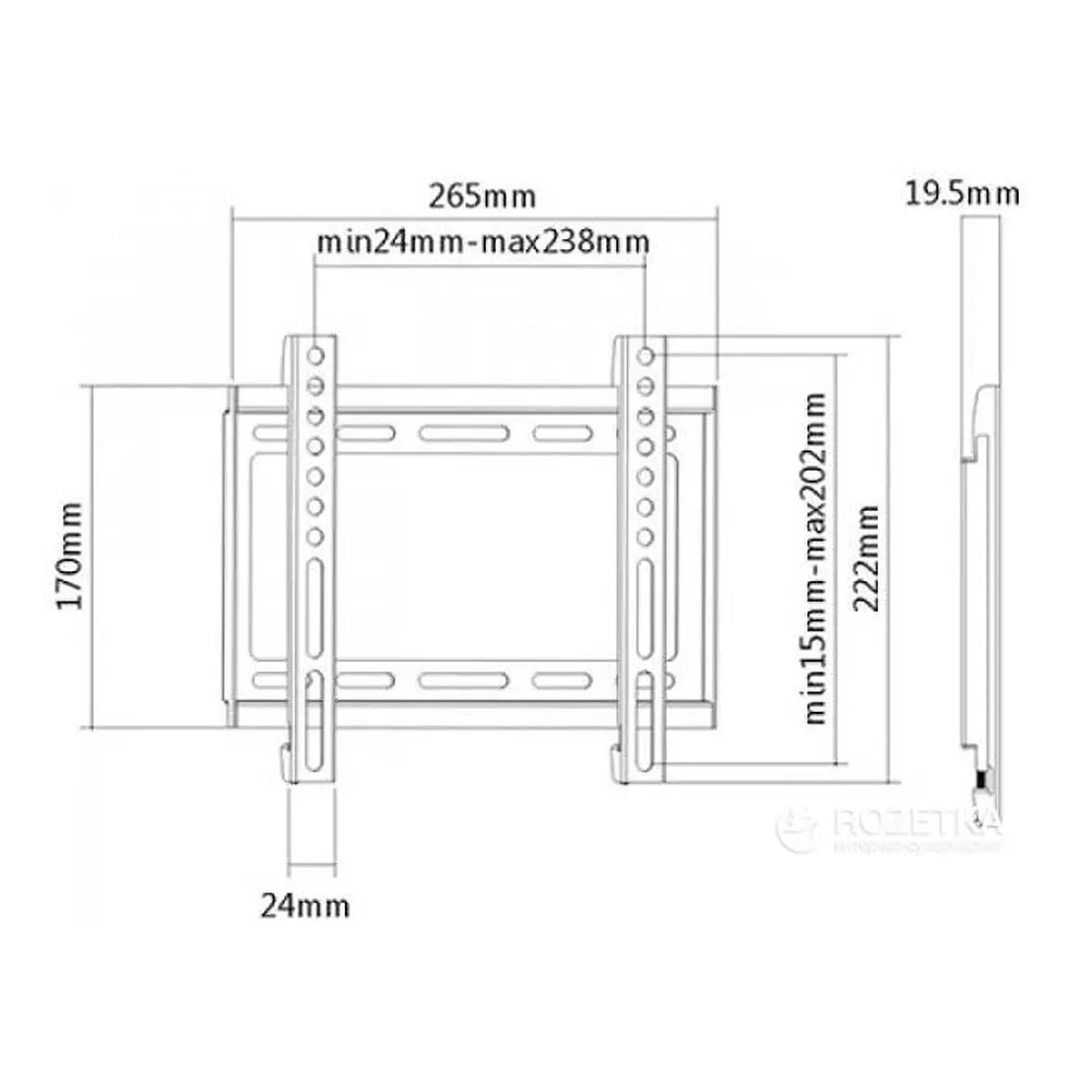 Кронштейн Brateck KL22-22F Black 23"-42" - фото 8