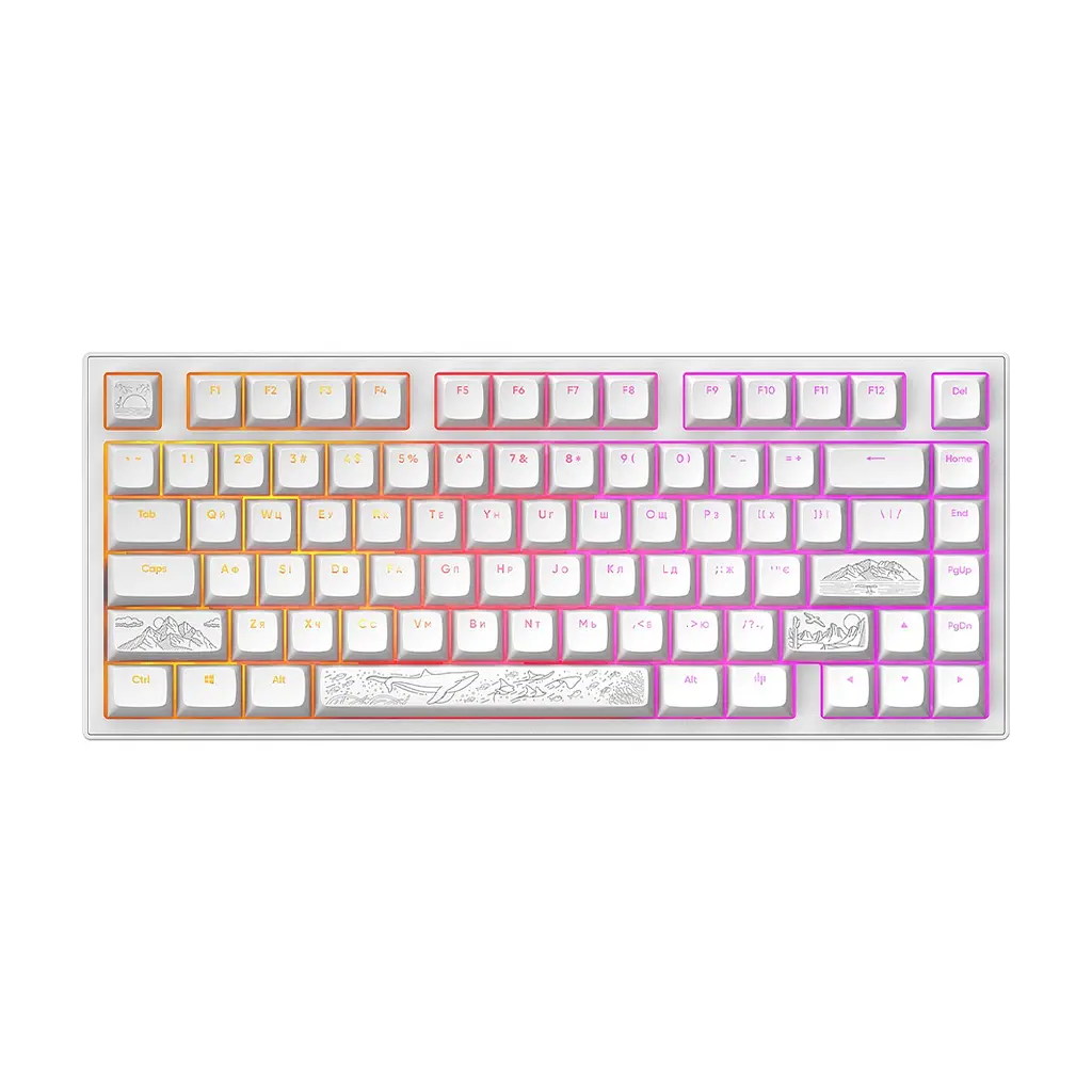 Клавіатура Dark Project ALU81 Terra Nostra PBT RGB Mech G3MS Moonstone White (DPKB_NOSTRA_81_ANSI_WHITE_UA) - фото 3