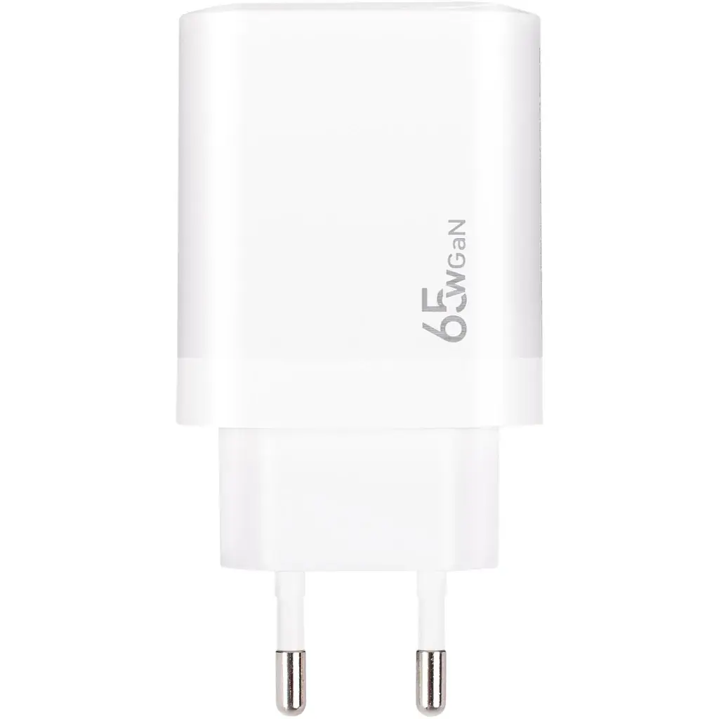 Зарядний пристрій XoKo 1xUSB-C PD65W + 1xUSB QC3.0 GaN white (XK-QC-620) - фото 2