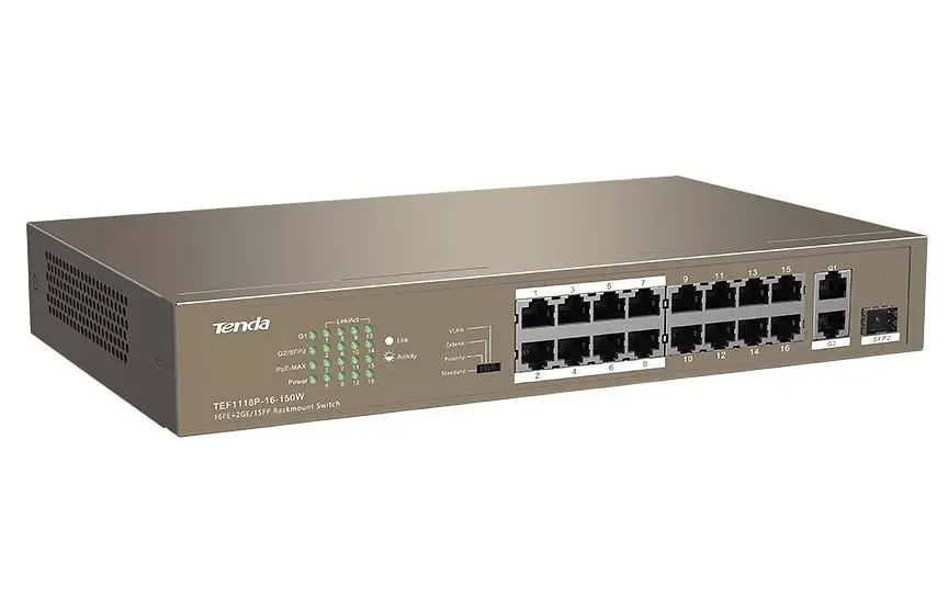 Комутатор Tenda TEF1118P-16-150W - фото 9