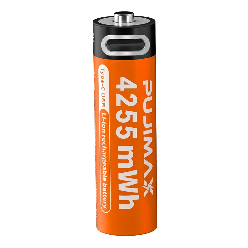 Акумулятори пальчикові AA з входом USB Type-C 4255mWh 1.5V акумуляторні батареї з роз'ємом для заряджання Pujimax 8шт з кабелем - фото 5